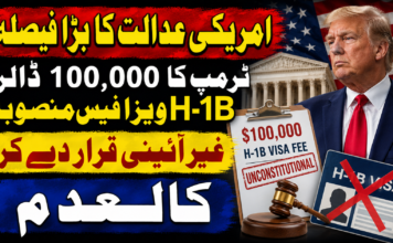 امریکی عدالت کا بڑا فیصلہ: ٹرمپ کا ایک لاکھ ڈالر ایچ-ون بی ویزا فیس منصوبہ غیر آئینی قرار دے کر کالعدم۔