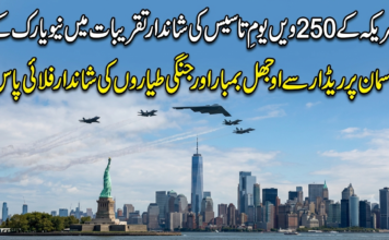 امریکہ کے 250ویں یومِ تاسیس کی شاندار تقریبات میں نیویارک کے آسمان پر ریڈار سے اوجھل بمبار اور جنگی طیاروں کی شاندار فلائی پاس