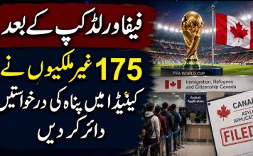 فیفا ورلڈ کپ کے بعد 175 غیر ملکیوں نے کینیڈا میں پناہ کی درخواستیں دائر کر دیں